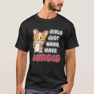 Girls Just Wanna Have Corgis Cute Winking Corgi T-Shirt