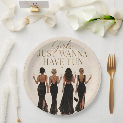 Girls Just Wanna Have Fun Bachelorette Paper Plate