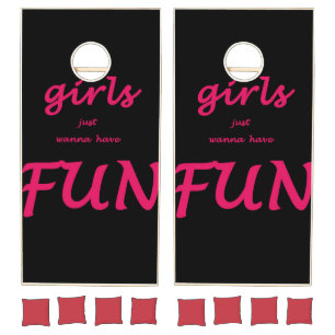 girls just wanna have fun cornhole set
