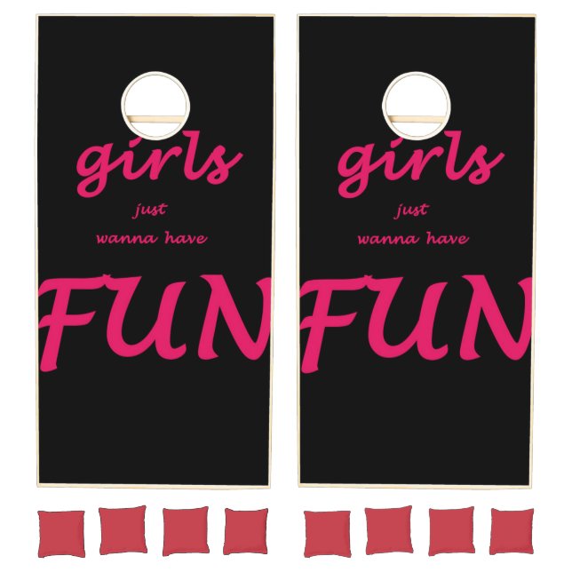 girls just wanna have fun cornhole set (Set)