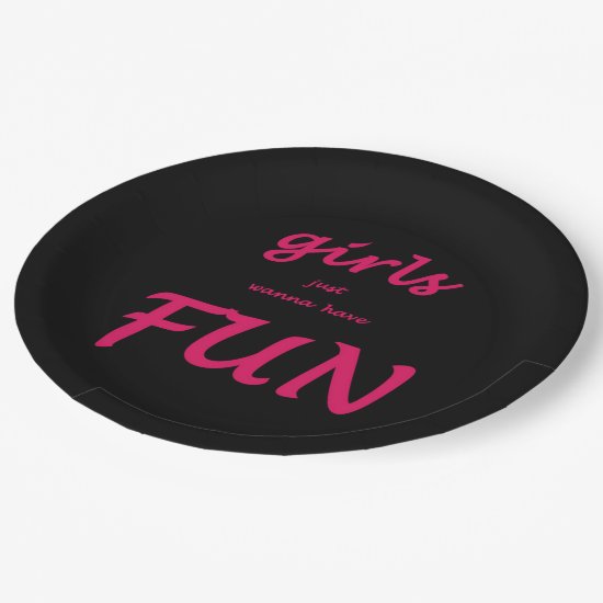 girls just wanna have fun paper plate