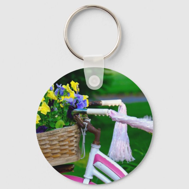 Girls Just Wanna Have Fun, Pink Girls Bicycle Keychain (Front)