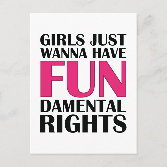 Girls Just Wanna Have Fun Postcard (Front)