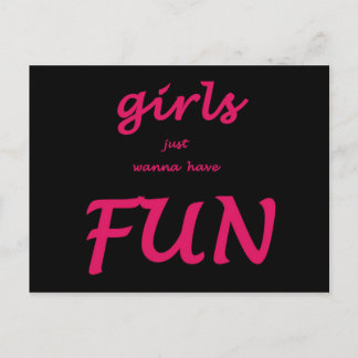 girls just wanna have fun postcard