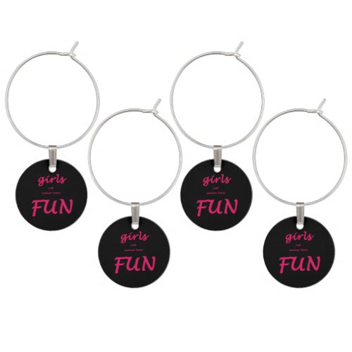 girls just wanna have fun wine charm