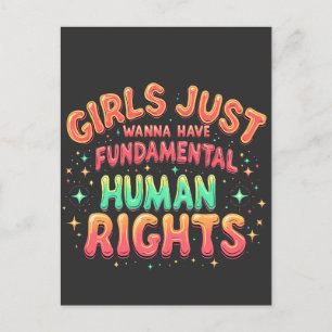 Girls just wanna have fundamental human Equality Announcement Postcard