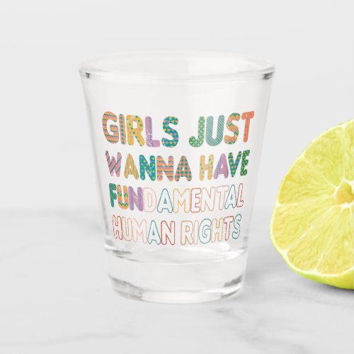 Girls Just Wanna Have Fundamental Human Rights Shot Glass