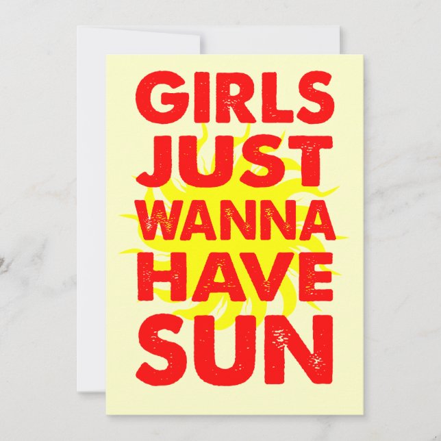 Girls Just Wanna Have Sun Invite (Front)