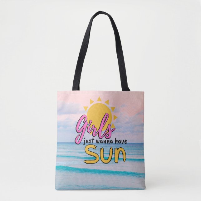 Girls just wanna have Sun Ocean Tote Bag (Front)