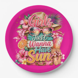 "Girls Just Wanna Have Sun" Paper Plates