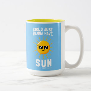 Girls Just Wanna Have Sun Two-Tone Coffee Mug