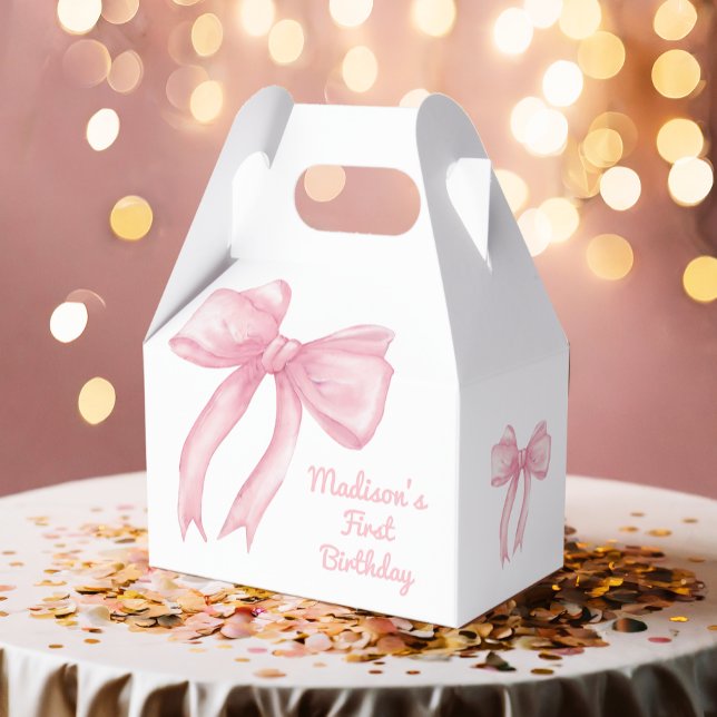 Girls Just Wanne Be One Pink Bow Coquette Birthday Favor Boxes (Creator Uploaded)
