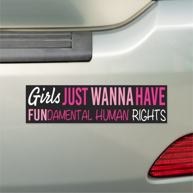 Girls Just Want Human Rights Bumper Magnet (In Situ)