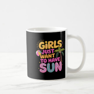 Girls Just Want to Have Sun Swirly Retro Summer Coffee Mug