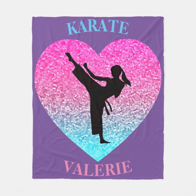 Girls Karate Fleece Blanket (Front)