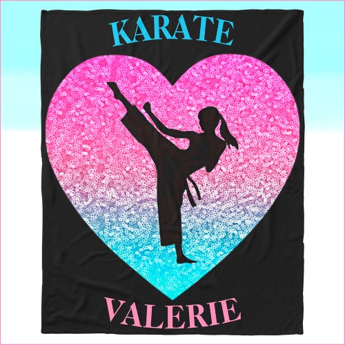 Girls Karate Fleece Blanket