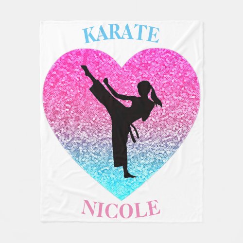 Girls Karate Fleece Blanket