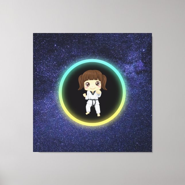 Girls Karate Galaxy    Canvas Print (Front)