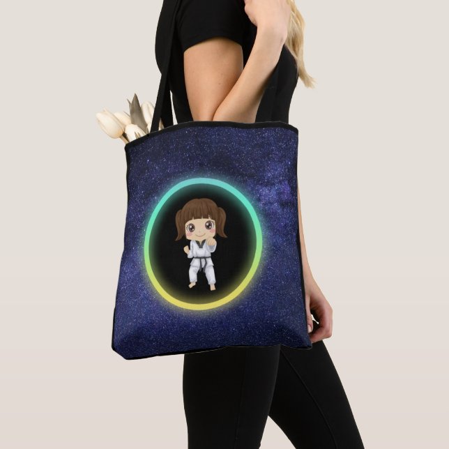 Girls Karate Galaxy  Tote Bag (Close Up)