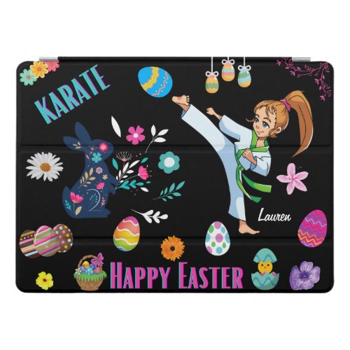 Girls Karate Happy Easter Decorative  iPad Pro Cover