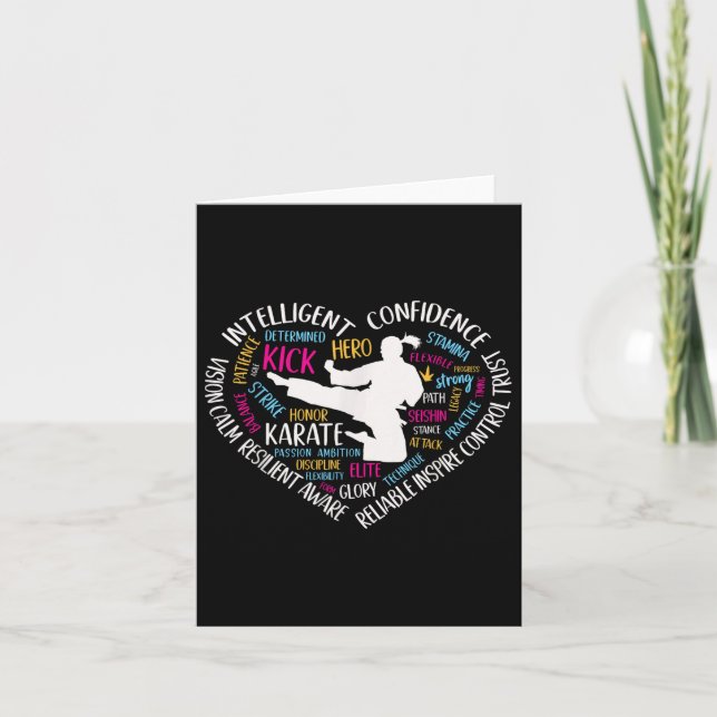 Girls Karate Heart For Teens Women Love Martial Ar Card (Front)