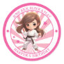 Girl's Karate Martial Arts Birthday Party Classic Round Sticker