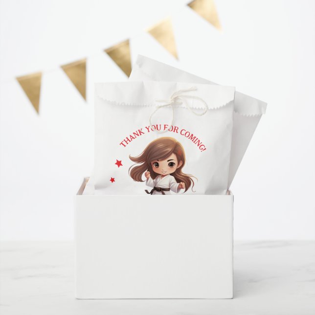 Girl's Karate Martial Arts Birthday Party Favor Bag (Party)