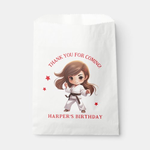 Girls Karate Martial Arts Birthday Party Favor Bag
