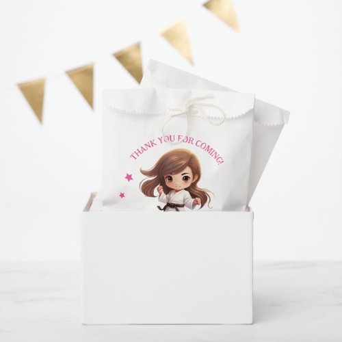 Girls Karate Martial Arts Birthday Party Favor Bag