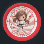 Girl's Karate Martial Arts Birthday Party Paper Plates<br><div class="desc">Girl's Karate Martial Arts Paper Plate - This karate/martial arts paper plate has a real kick to it. Featuring a little girl martial arts master ready to strike and ready to earn a black belt in partying. The technique and spirit of martial arts run deep with many. Give your little...</div>