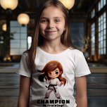 Girl's Karate Martial Arts T-Shirt<br><div class="desc">Girl's Karate Martial Arts T Shirt - This karate/martial arts tee shirt has a real kick to it. Featuring a little girl martial arts master ready to strike and ready to earn a black belt in partying. The technique and spirit of martial arts run deep with many. Give your little...</div>
