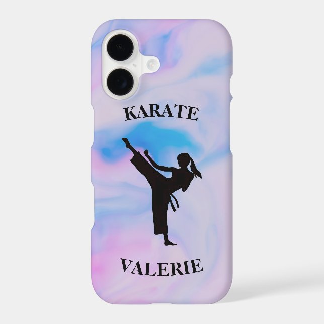 Girls Karate Pastel Swirl iPhone Case (Back)