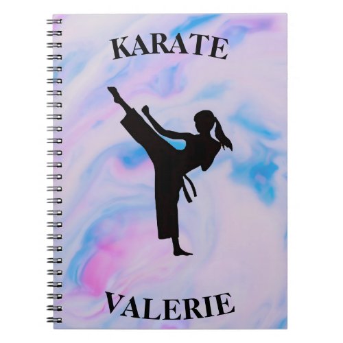 Girls Karate Pastel Swirl Notebook