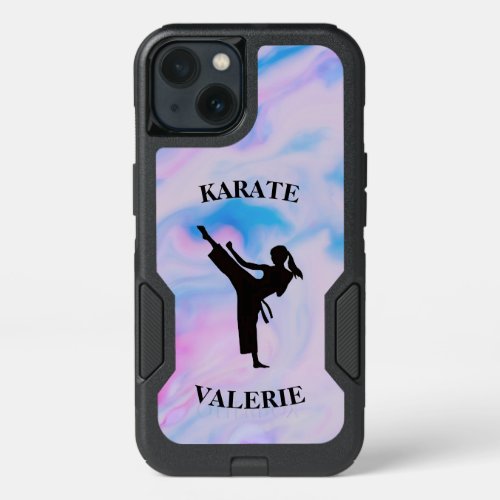 Girls Karate Pastel Swirl iPhone 13 Case