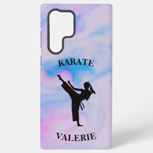 Girls Karate Pastel Swirl Samsung Galaxy S22 Ultra Case