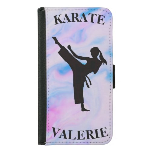 Girls Karate Pastel Swirl Samsung Galaxy S5 Wallet Case