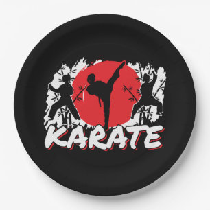 Girls Karate - Patriotic Japan Japanese Theme Paper Plates