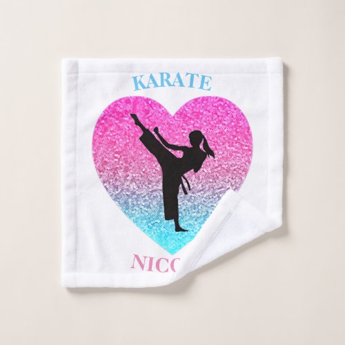 Girls Karate   Wash Cloth