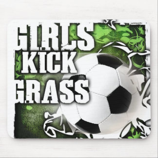 Girls Kick Grass Mouse Pad