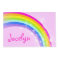 Girls kids rainbow named pink laminated placemat