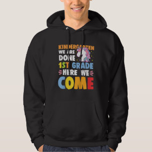 Girls Kindergarten Graduation Colorful Unicorn Kin Hoodie