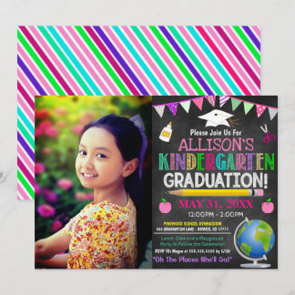 Girl's Kindergarten Graduation Invitation 
