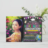 Girl's Kindergarten Graduation Invitation  (Standing Front)