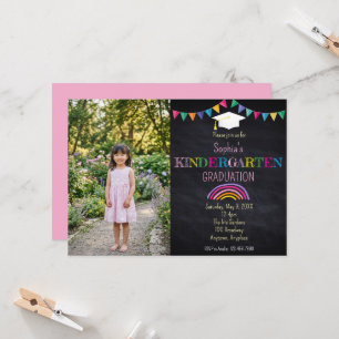 Girl's Kindergarten Picture Graduation Invitation