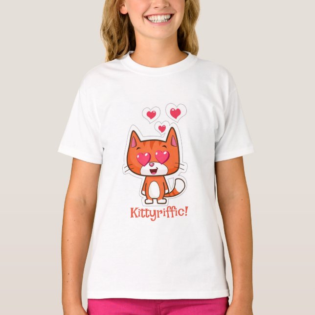 Girl's Kitten Cotton T-Shirt | Kid's Clothes (Front)