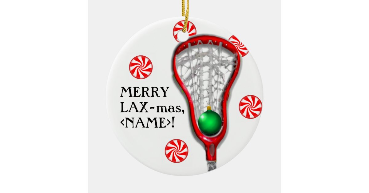 girls lacrosse ceramic ornament