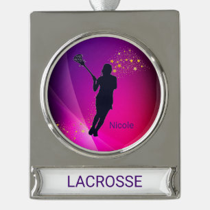 Girls Lacrosse Christmas Ornament