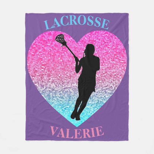 Girls Lacrosse Fleece Blanket