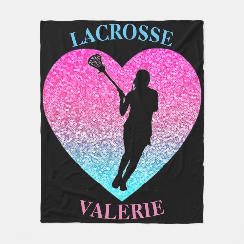 Girls Lacrosse Fleece Blanket