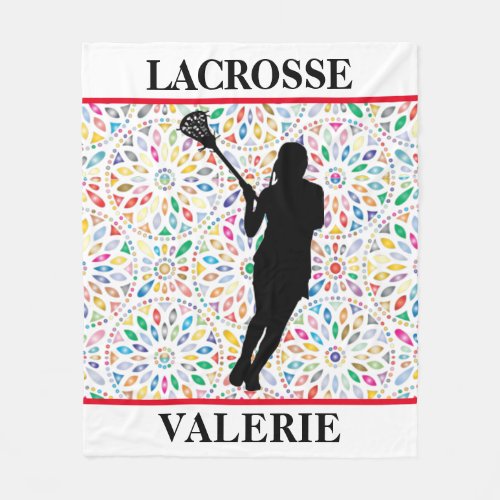 Girls Lacrosse Fleece Blanket